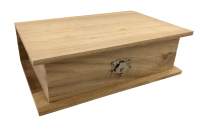 SCATOLA LIBRO LEGNO BALSA DECOUPAGE COFANETTO PORTAGIOIE MINUTERIE CM17,5X12X5,3
