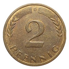 Germany 2 Pfennig 1958 D Bronze Coin FREE DELIVERY I 425