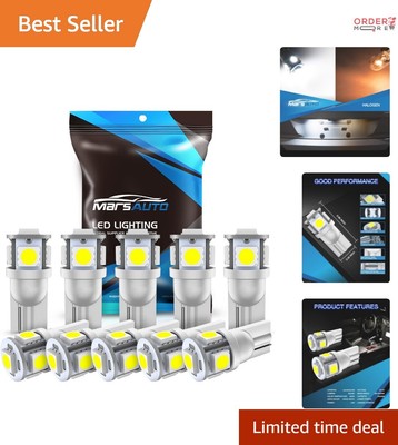 Versatile 10 Count 194 LED Bulbs - Xenon White for Map, Dome, Courtesy & More