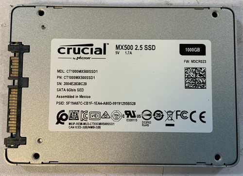 Crucial MX500 1TB CT1000MX500SSD1 2.5" SATA SSD NS-F5D - Picture 2 of 3