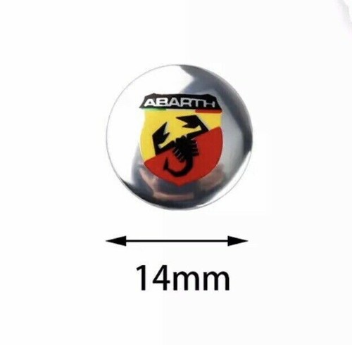 2 Logo FIAT Abarth Stickers 14mm Clé Clefs autocollant - Foto 3 di 3