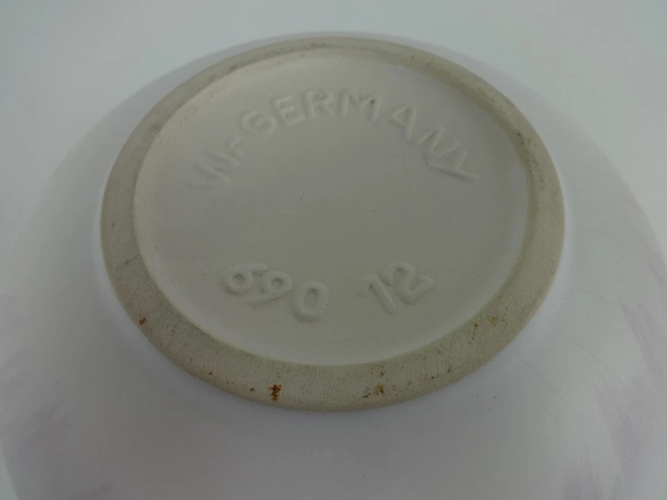 Vintage Ball Vase West German Bay Keramic White Pink Swirl Round Interior Design - Image 3 of 4