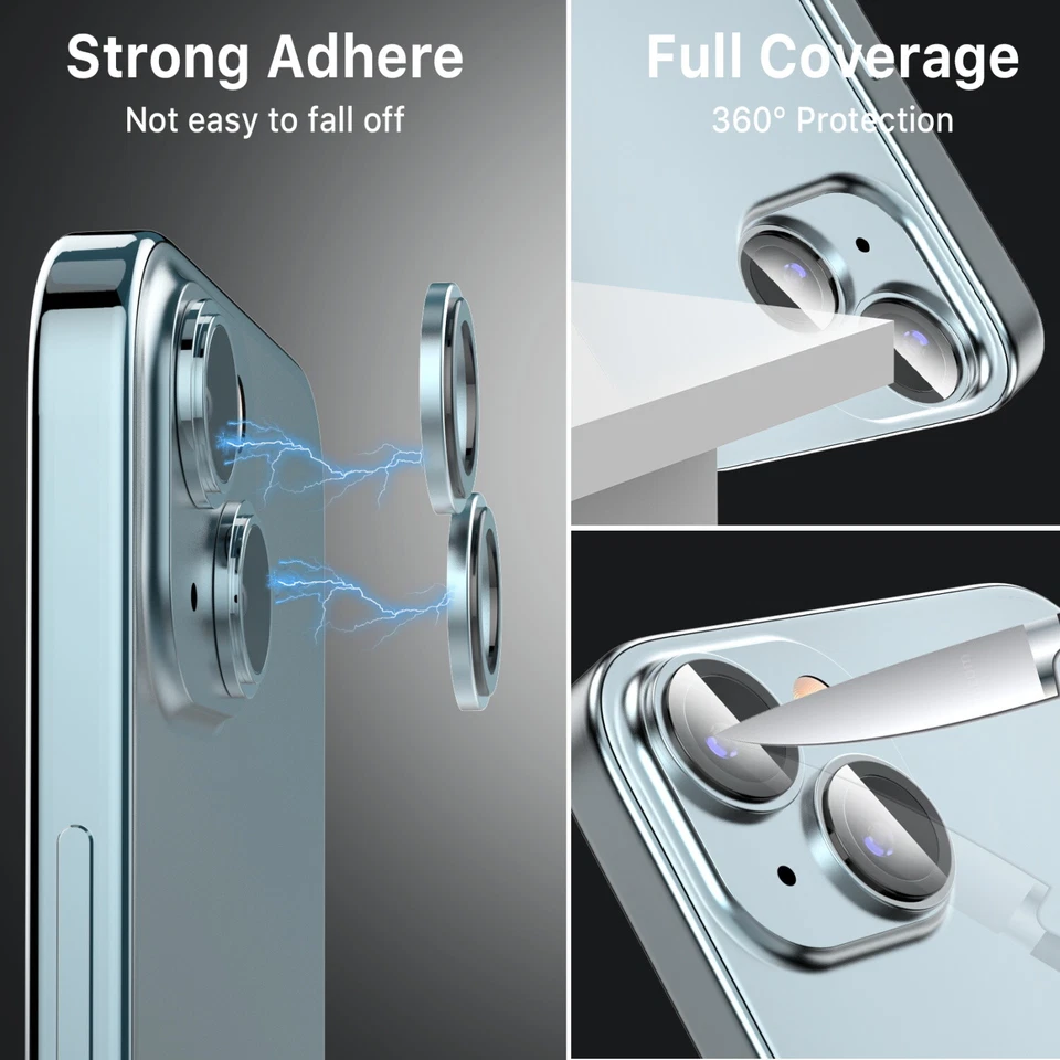 Protector de cubierta de lente de cámara de vidrio templado para iPhone 15 (6.1) / 15 Plus (6.7) Foto 4 de 4