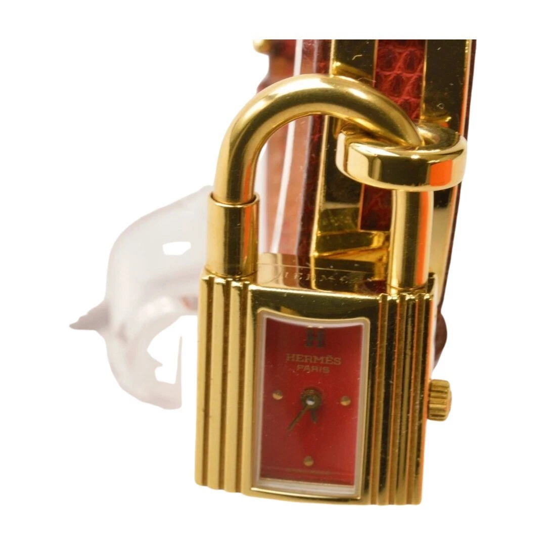 HERMÈS Orologio HERMES Kelly Bordeaux Quarzo GP Quadrante Pelle Rosso 850*** Svizzera