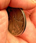 ""DOUBLE HEADS""  1942 WALKING LIBERTY SILVER HALF DOLLAR / GREAT BRITAIN PENNY