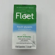 Fleet Liquid Glycerin Suppositories for Adult Constipation, 4 count Fast Relief