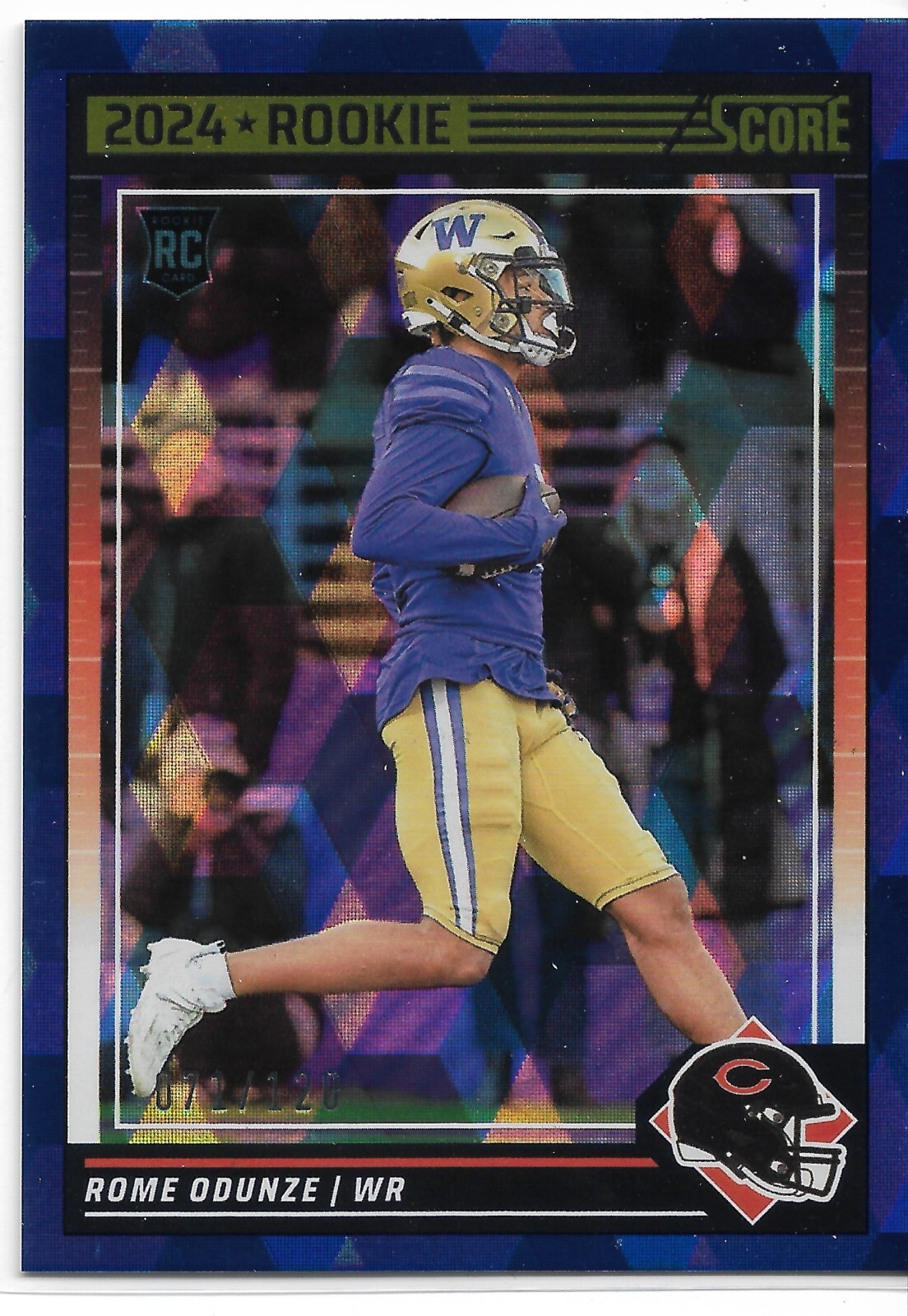 2024 SCORE CUBIC /120 RC Rome Odunze #309  Chicago Bears