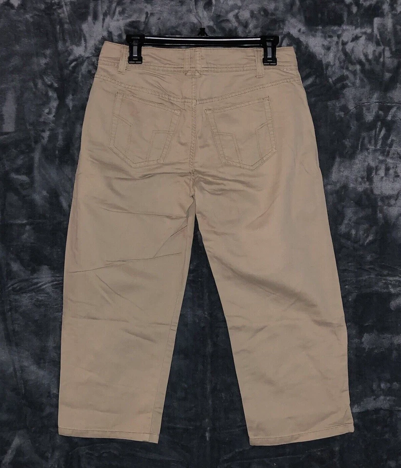 Faded Glory - Pantalón capri caqui urbano 100 % algodón para dama - Talla 4 Foto 2 de 4