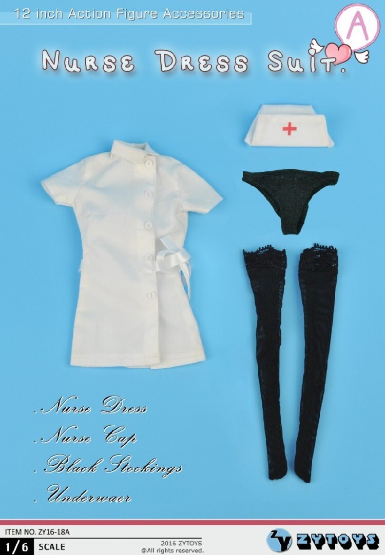 ZY Toys Female Sexy Nurse Dress Suit Set White 1/6 FIT For Kumik