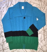 GYMBOREE Fancy Dalmatian CARDIGAN Sweater 10/12 Turquoise Black VGC