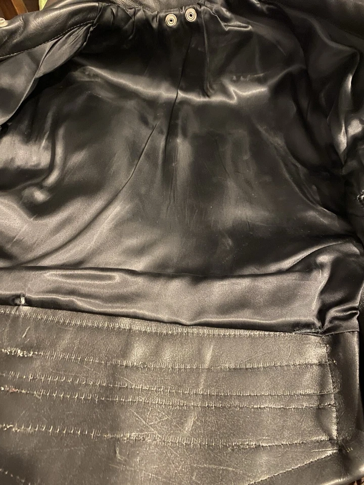 Jaqueta de couro vintage motocicleta polícia tamanho 44R - Imagem 3 de 4