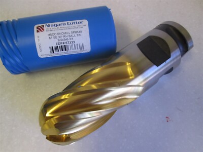 Niagara (64333) 2'' x 2'' x 3'' x 6-3/4'' OAL HSCO 6-Flute TiN Ball Endmill 