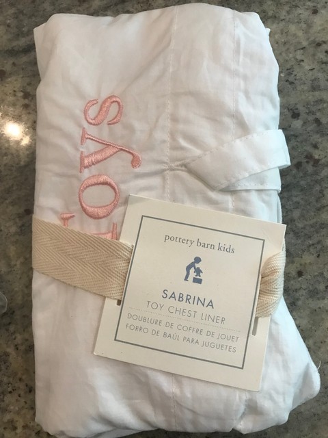 Pottery Barn Kids Gingham Sabrina Toy Chest Liner Navy Out Pbk For