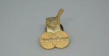 MasterCard Check Mark Logo Gold Tone Vintage Lapel Pin