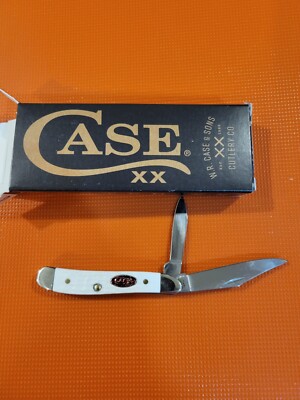 Case Standard Jig White Synthetic Peanut Pocket Knife White/Silver