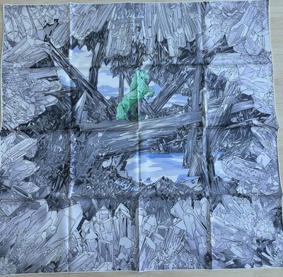 Hermes Carré Schal 90 Seide selten Sammler Schal 35 La Vallée Du Cristal