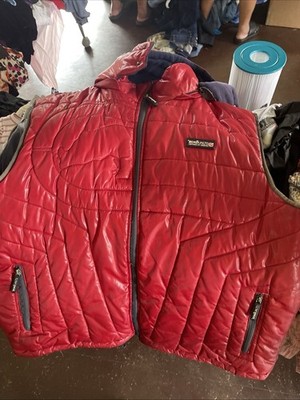 Ecko Unltd Red Puffer Y2K Hoodie Sleeveless Men s Jacket Sz XXL