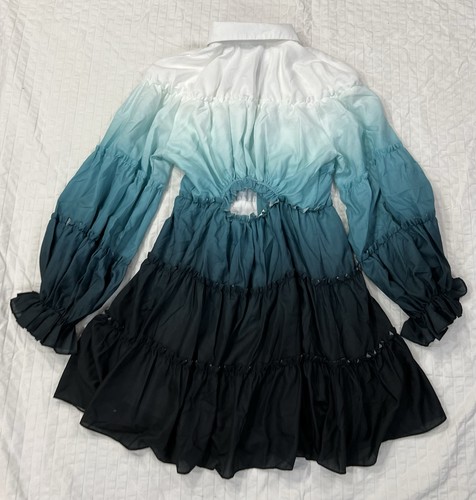 Woman Burnout Dress Blue Small Beulah KC3040 - Picture 10 of 17