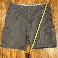 Wrangler Hero Cargo Shorts Gray Cotton Regular Fit Flat Front Pockets Men's