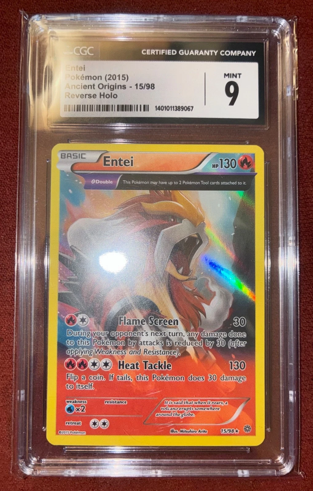 Pokemon TCG Entei Card CGC 9