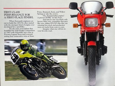1984 Kawasaki GPz750 6-page brochure-literature ZX750-A2 | eBay