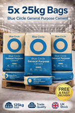 5 x Blue Circle General Purpose Cement Ready to Mix 25kg Each - Bulk uk trade