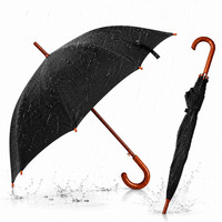 Automatic Opening Classic Crook Handle Large Umbrella Rainproof for Men & Women