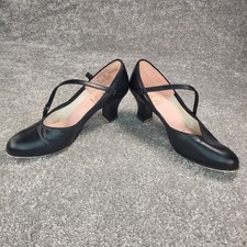Capezio Womens Tap Shoes Tele Tone Tap Black Leather Buckle Strap DEFECT USA
