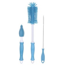 Silicone Bottle Cleaning Brush,Baby Travel Essential Bottle Brush Set, 3 in 1...