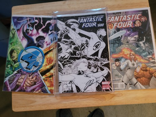 Fantastic four 587-600-611 marvel comics 600 signed variant
