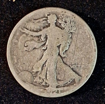 1921 Walking Liberty Half Dollar. Low Mintage. AG/G
