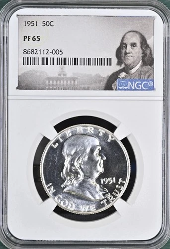 1951 Proof Franklin 50¢ NGC PF 65 (Benjamin Franklin Label)