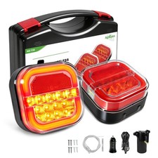 Wireless Magnetic Trailer Lights - Portable LED Tow Lights Kit for Trucks, RV, B