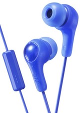 JVC GUMY HAFX7MA Wired In Ear Earbuds Blue 3.5mm Mic Remote Headphones