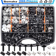 260Pcs Automotive Body Bolt U-Nut Clips Kit, 21 Sizes Multipurpose Fender Line