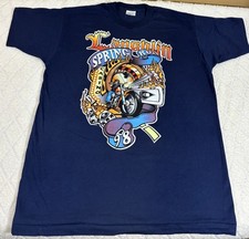 VTG 98 Laughlin NV Spring Biker Rally USA Made Single Stitch 2 Sided Tee Size L