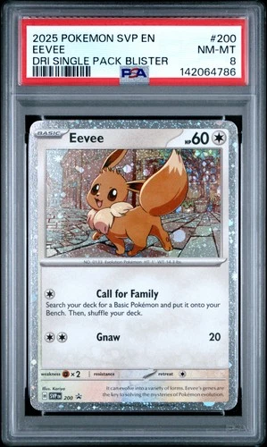 4786 Eevee 2025 Pokemon Destined Rivals Single Blister Promo - SVP EN #200 PSA 8
