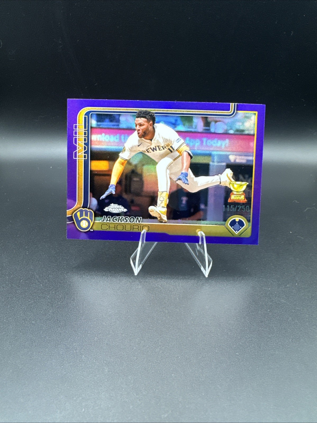 2025 Topps Chrome - Jackson Chourio #262 Purple Refractor /250