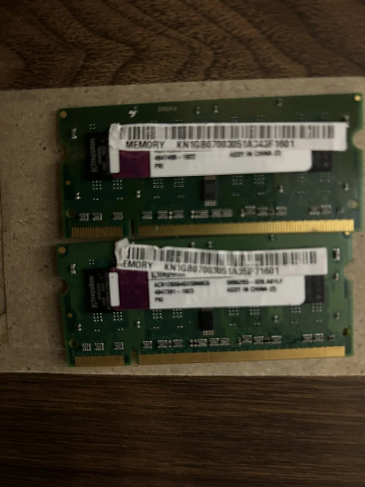 KINGSTON 2GB DDR2 PC2-6400 Laptop RAM ACR128X64D2S800C6 2 x 1gb modules - Image 2 of 3