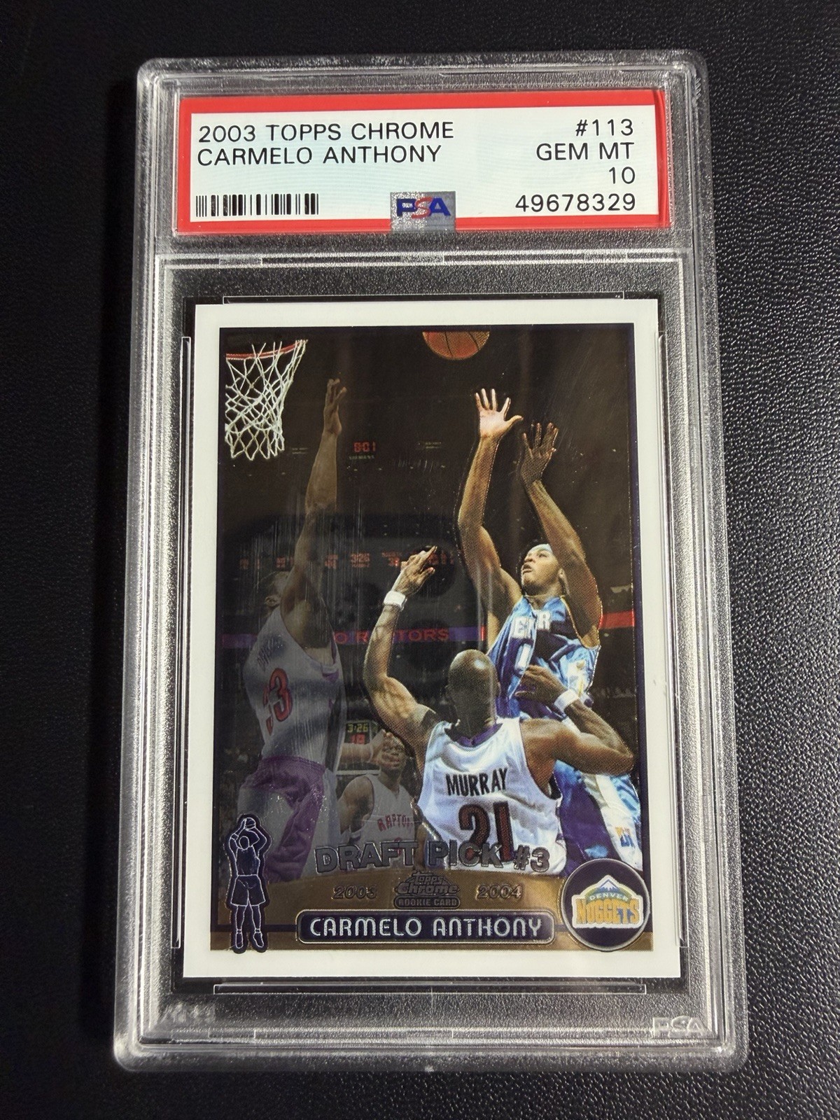 2003 TOPPS CHROME #113 CARMELO ANTHONY RC ROOKIE PSA 10