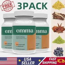 3 PACK Emma Relief Supplement KONSCIENS KETO for Gut Bloating -60 Capsules USA