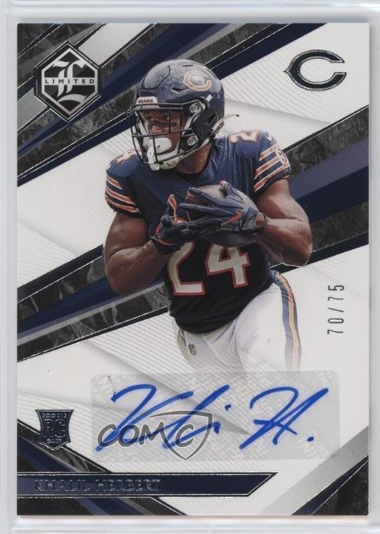 2021 Panini Limited Spotlight Silver 70/75 Khalil Herbert Rookie Auto RC 16wc