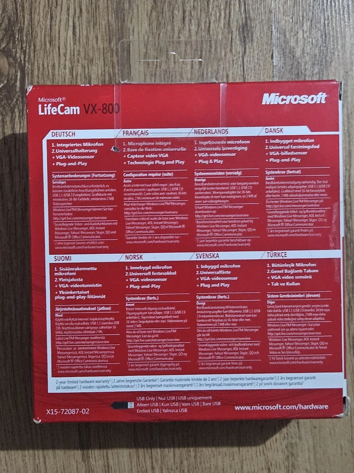 Microsoft LifeCam VX-800 Web Cam Plug and Play Clear Video Calls Factory Sealed - Image 3 of 3
