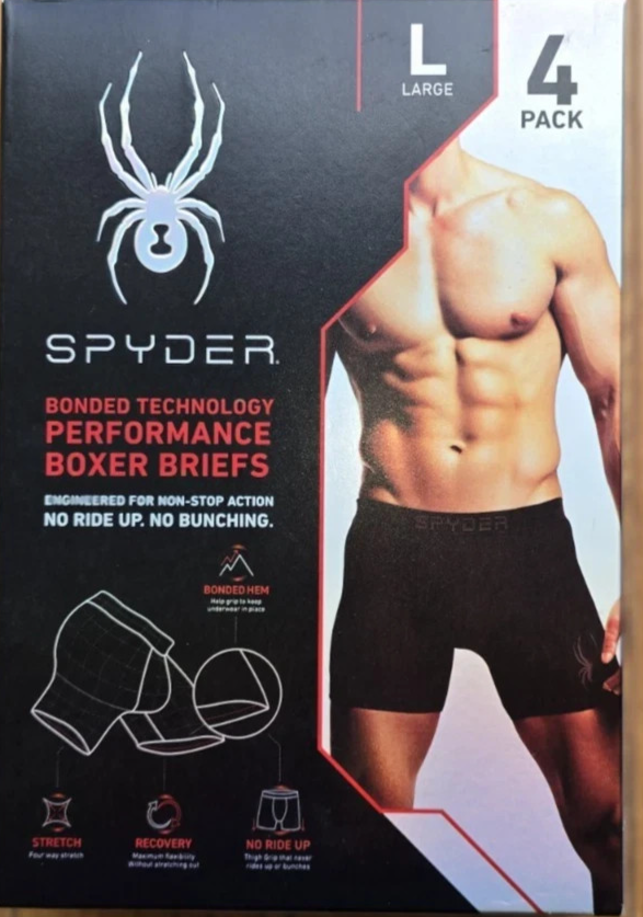 Spyder 3 Pack Boxer Brief Uomo Taglia M (32-34) – Nero E Blu – Nylon/Spandex - Foto 5