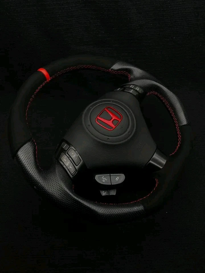 HONDA ACCORD CL7 CL9 ACURA TSX 2004-2008 TOP ROUND & BOTTOM FLAT STEERING WHEEL - Bild 3 von 4