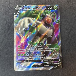 rillaboom v pokemon card value Rillaboom V Shiny SV105/SV122 Shining Fates NM Full Art Ultra Rare Pokemon  Card