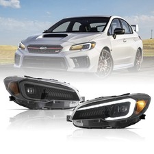 Headlights Full LED For Subaru WRX-STI 2015-2021 w/Startup Animation Clear