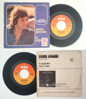 7'' 45 Giri Sandro Giacobbe Io Prisioniero/Mary Claire Italy 1975 Vinyl Vintage