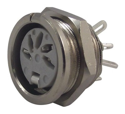DELTRON ENCLOSURES - 5 Pin (180 Degree) Panel Socket (DIN)