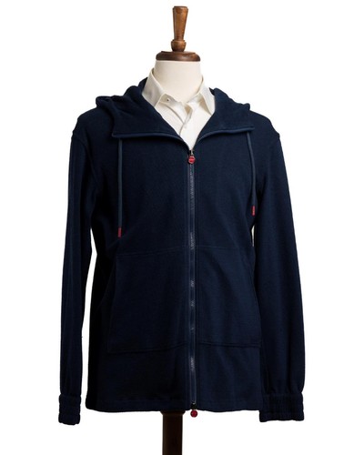 Veste Hoodie Kiton – Zip Complète, Tissu Stretch Tech, Taille XL, Bleu